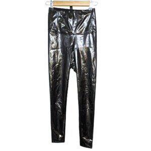 Aritzia Wilfred Free Wet Look Black Daria Pants